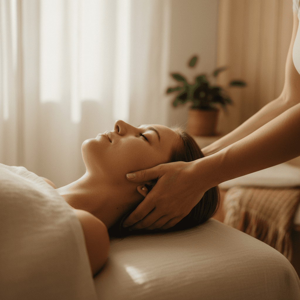 Fascial release technique demonstration during session